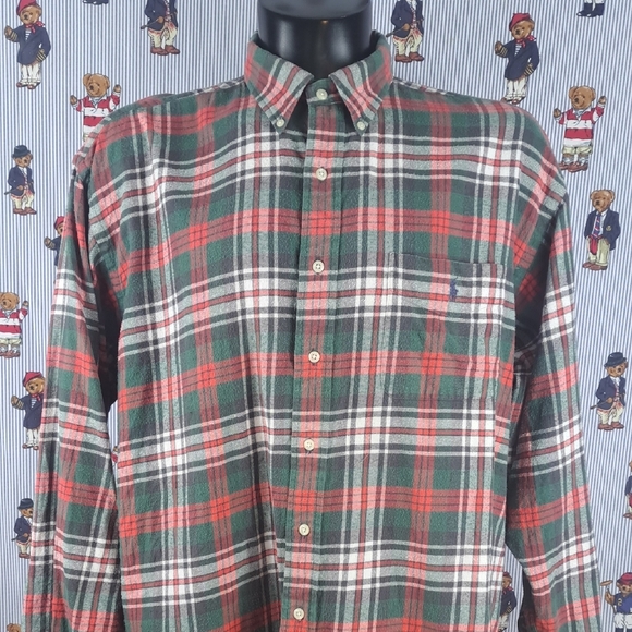 Polo Ralph Lauren Other - Polo Ralph Lauren Blake Vintage plaid flannel red & green 2XL button-up shirt